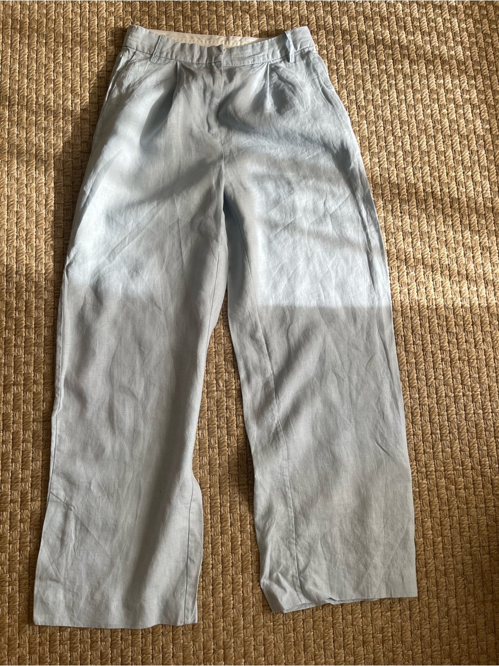 Light Blue Wide-Leg Women's Trousers